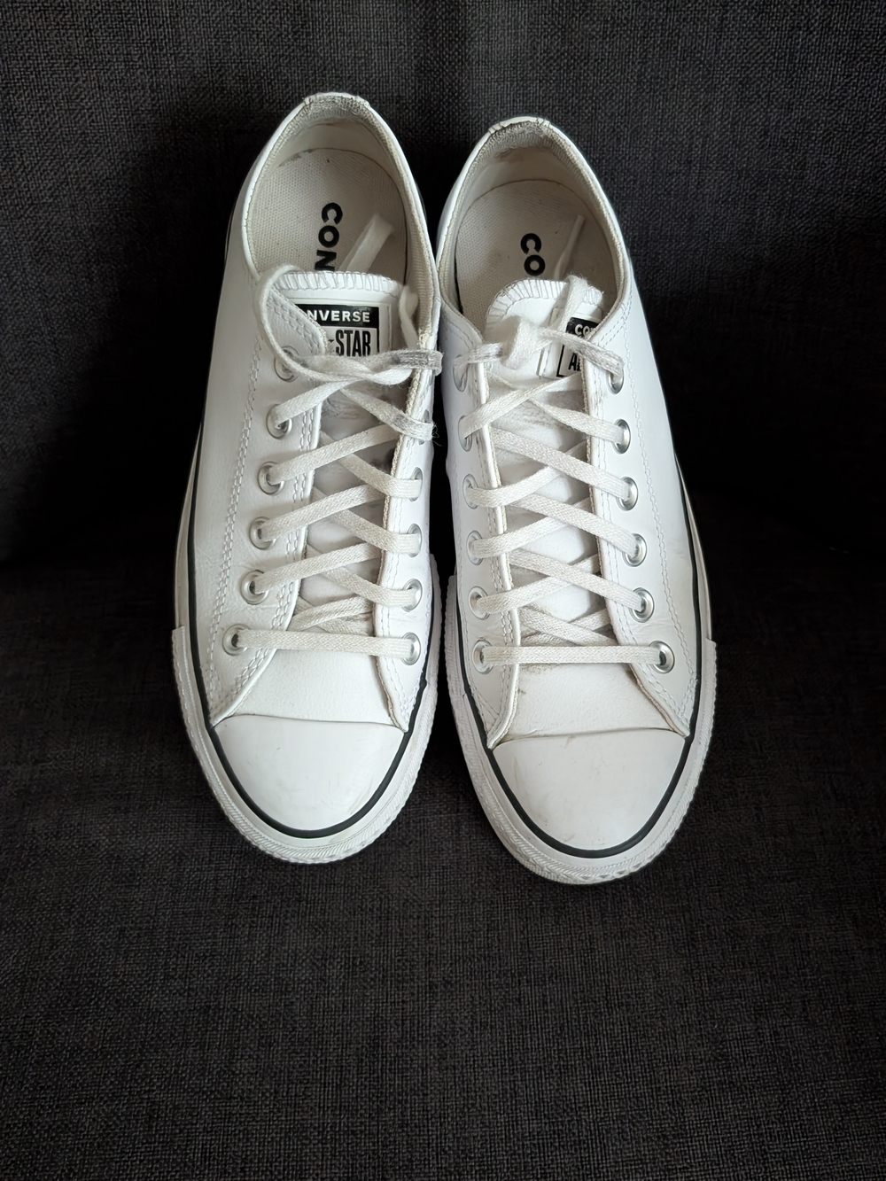 Converse White Low Top Platform Sneakers
